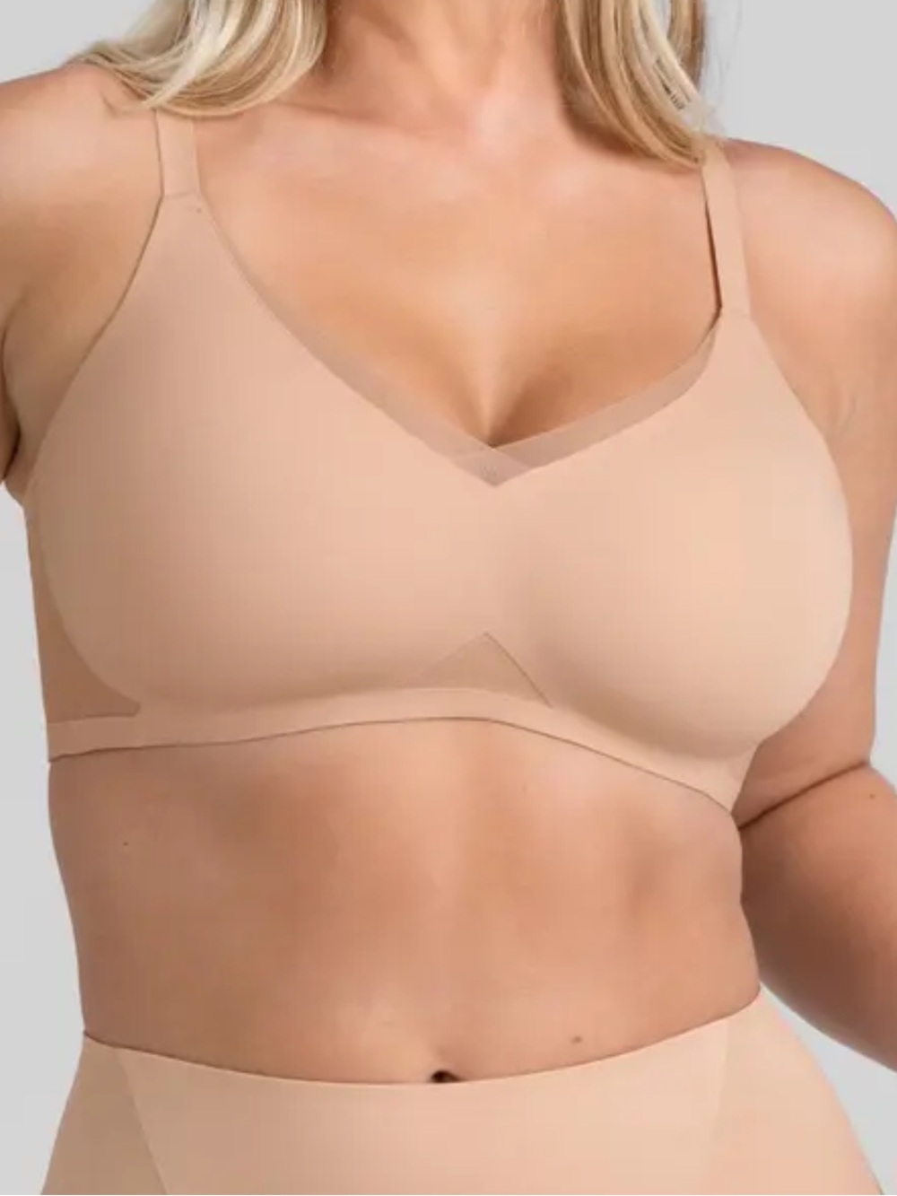 Honeylove Beige Wireless Crossover shaping bra SzM